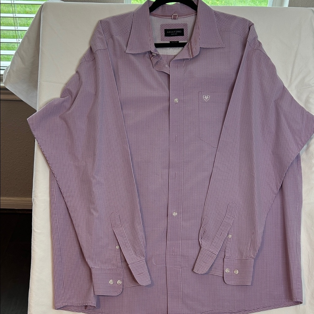 Ariat Men’s Lavender Micro-Check Dress Shirt